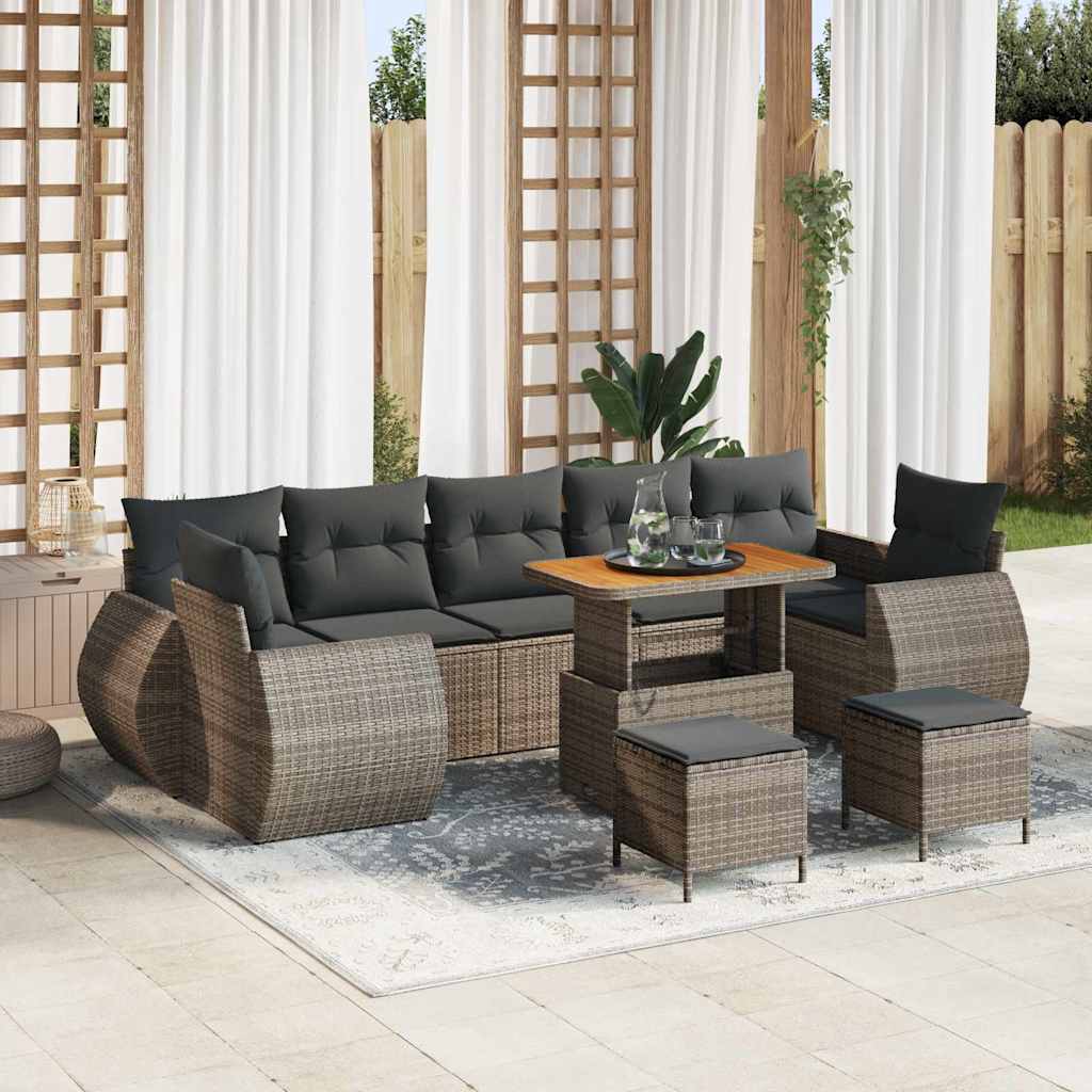 Set Divano da Giardino 10 pcs Grigio 90 x 55 x 71 cm