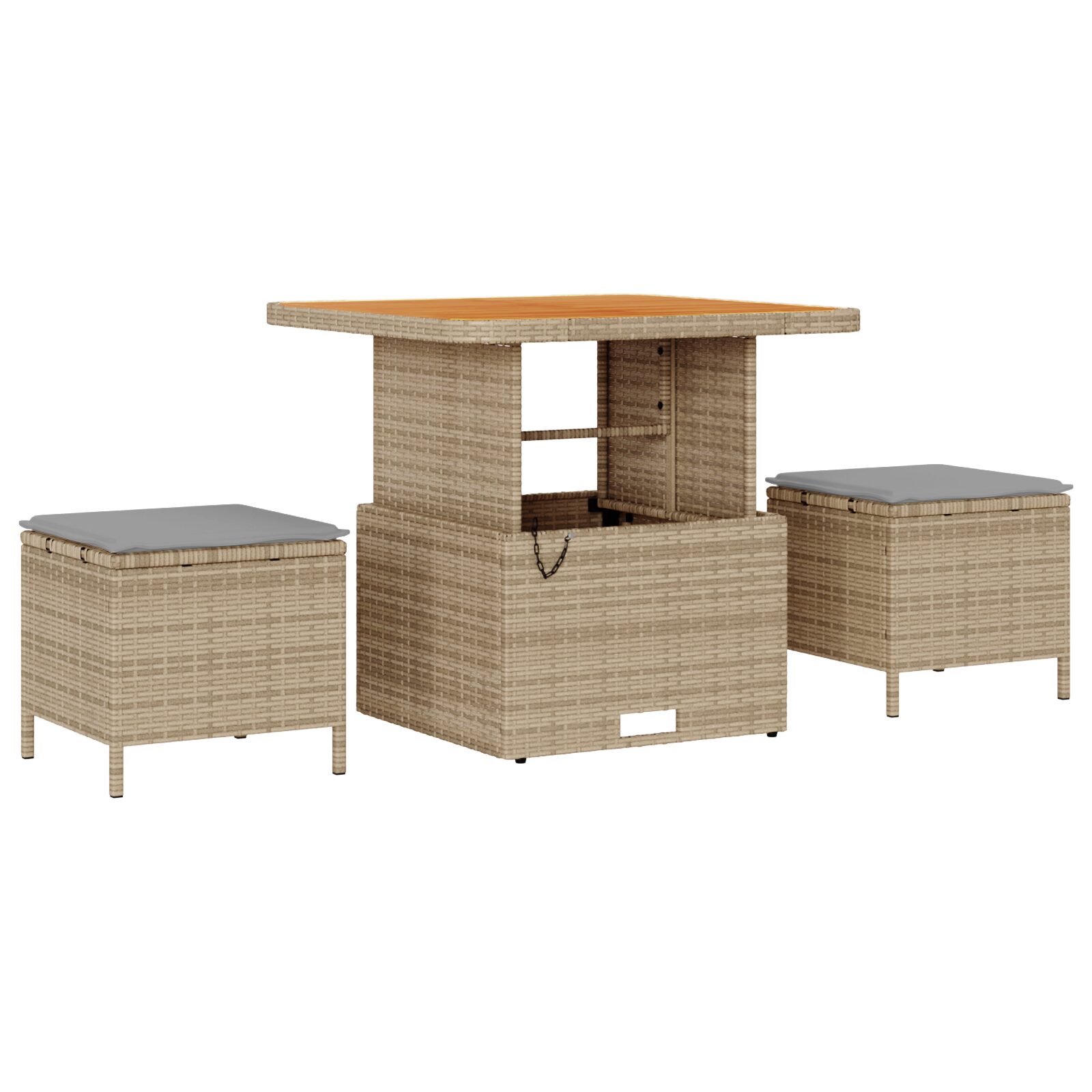 Set Divano Giardino 8 Pezzi con Cuscini Beige Rattan Polipropilene Acacia - immagine 4