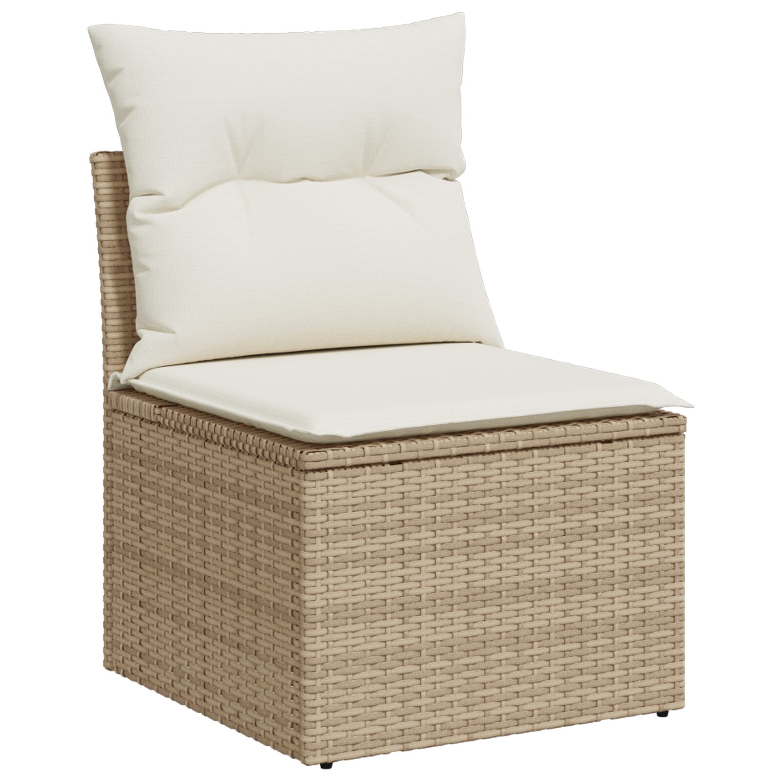 Set di divani da giardino 8 pezzi con cuscini beige in rattan polimerico Acacia - immagine 4