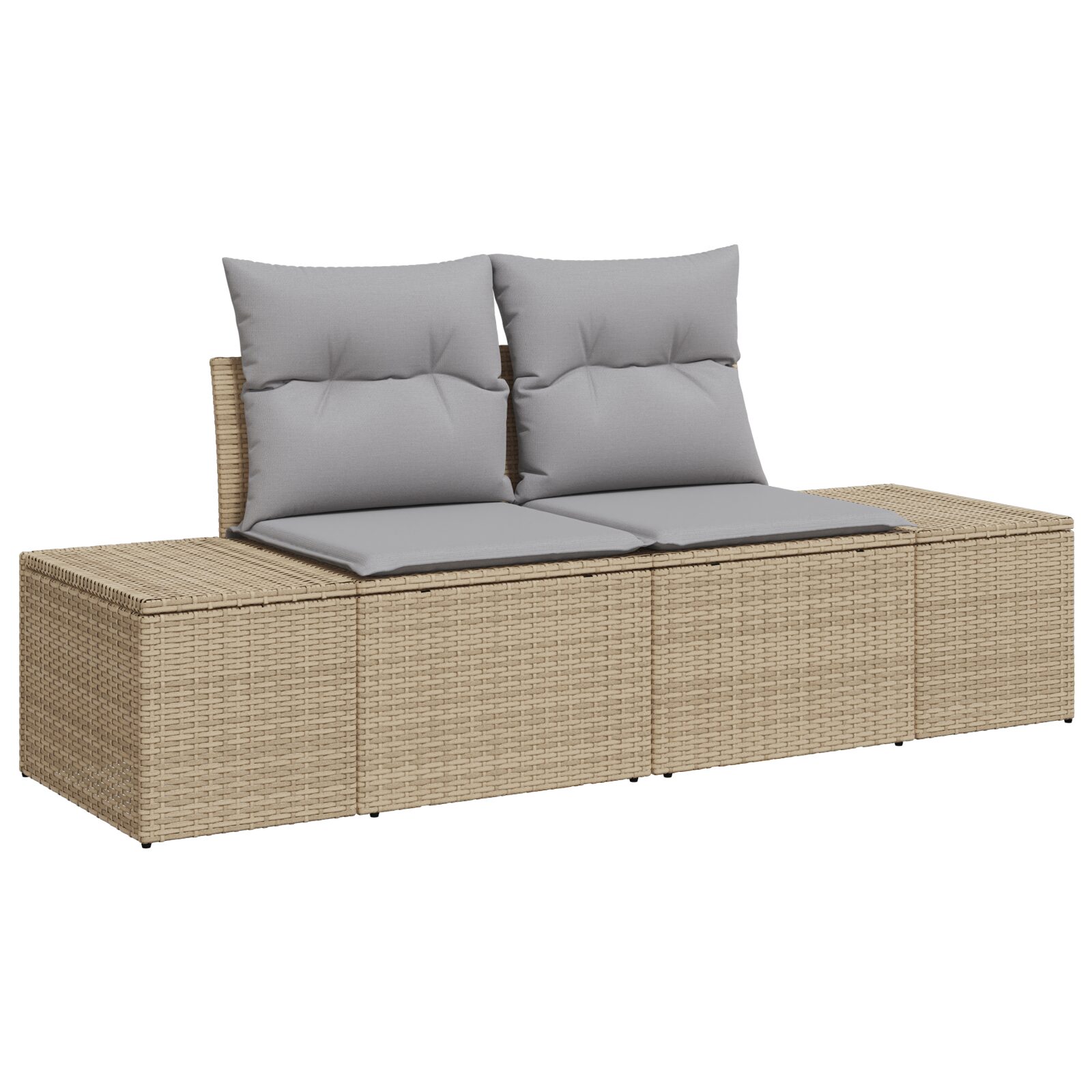 Set Divano da Giardino 8 Pezzi con Cuscini Beige Polyrattan Acacia - immagine 4