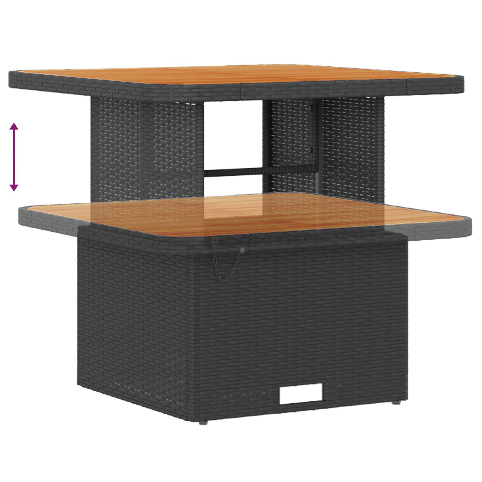 Set di Sofà da Giardino 8 Pezzi con Cuscini Nero Polirattan Acacia - immagine 9