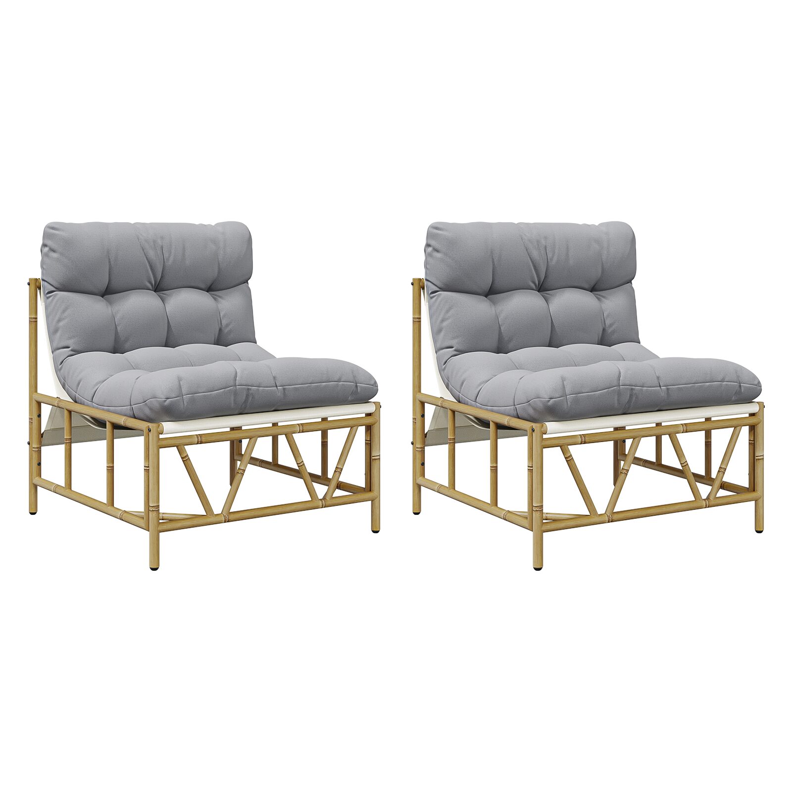 Set di 2 Sedie Relax con Cuscino 60x80x71 cm Acciaio - immagine 2