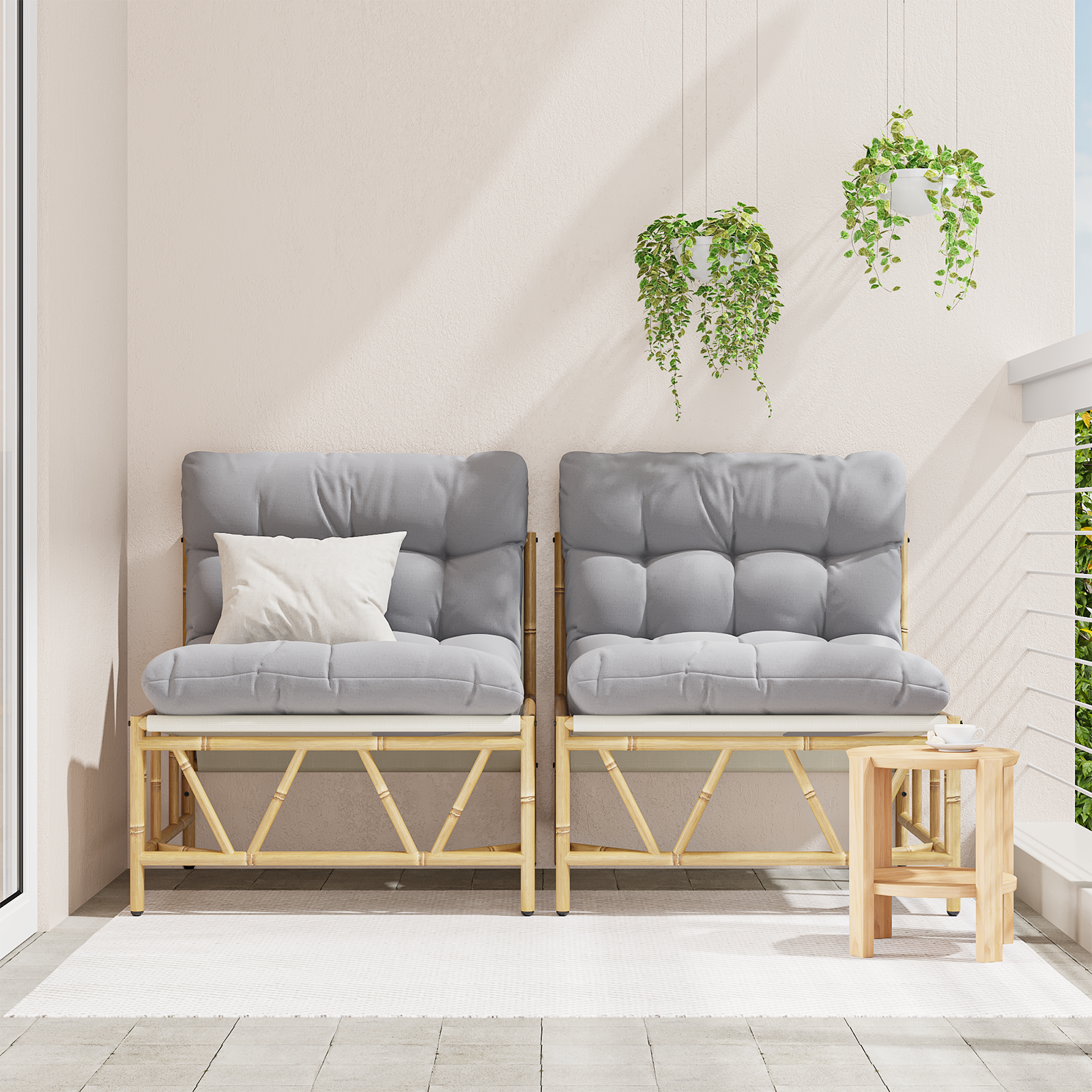 Set di 2 Sedie Relax con Cuscino 60x80x71 cm Acciaio - immagine 3