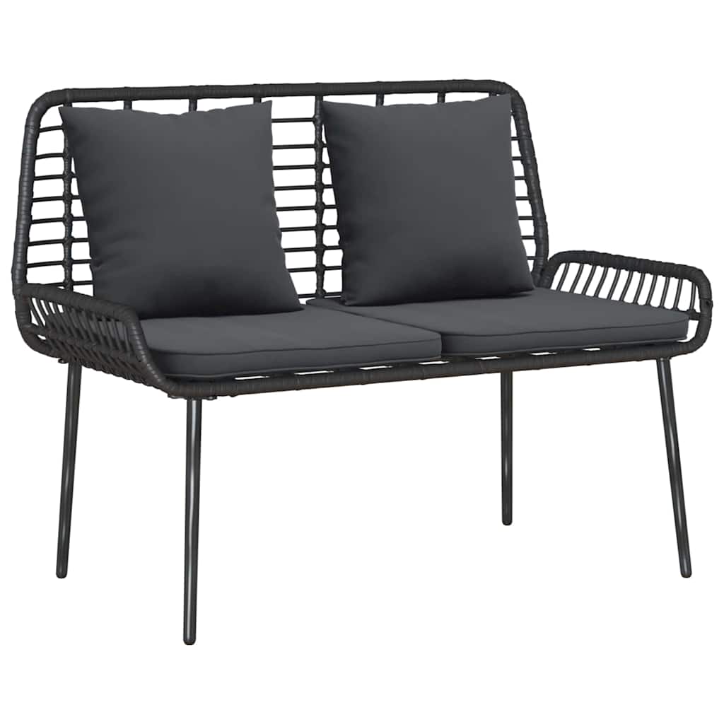 Panchina da giardino Nero, Antracite 109 x 63 x 83 cm - immagine 2