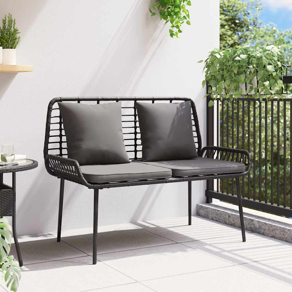 Panchina da giardino Nero, Antracite 109 x 63 x 83 cm - immagine 3