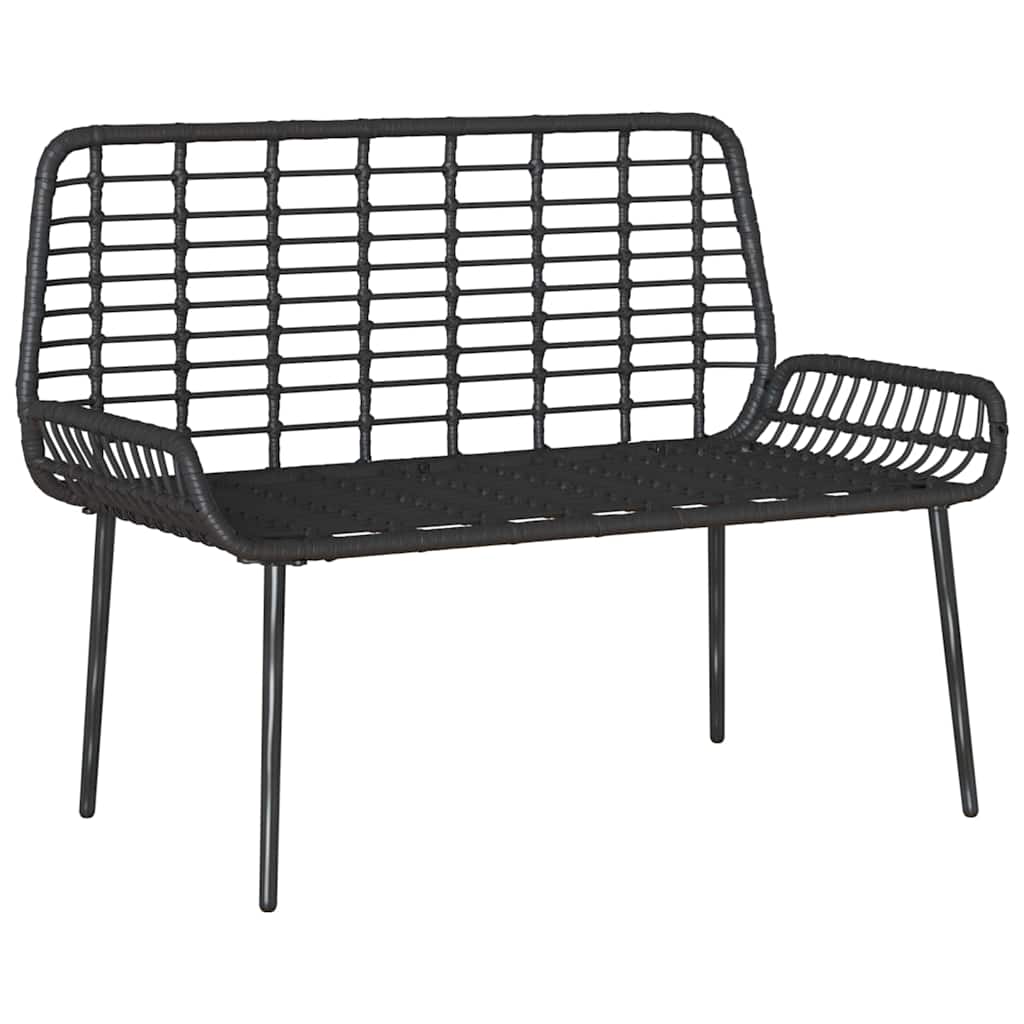 Panchina da giardino Nero, Antracite 109 x 63 x 83 cm - immagine 4