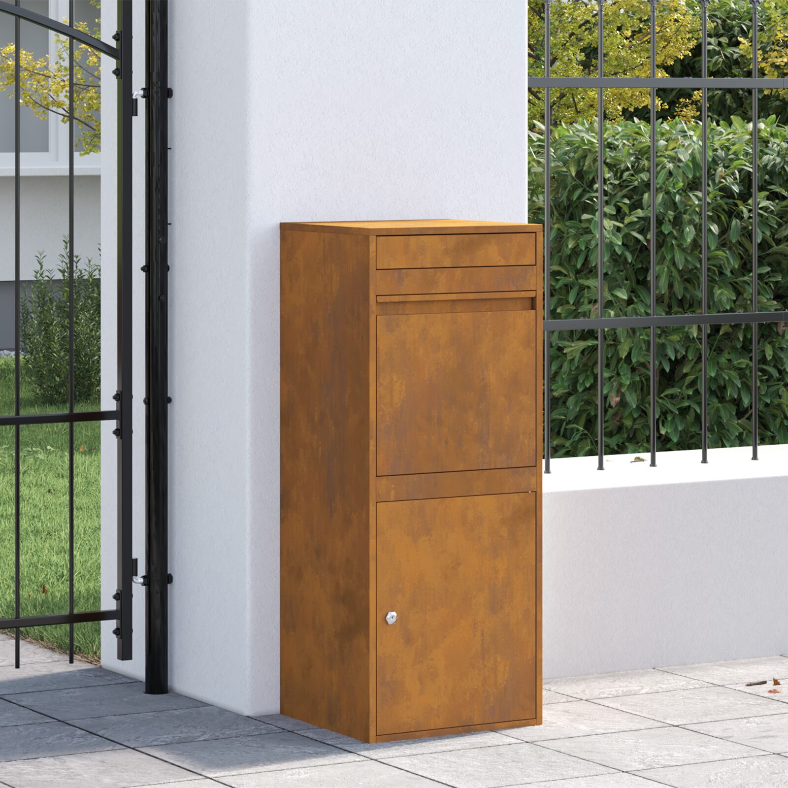 Cassetta per pacchi Ruggine 41 x 38 x 103 cm acciaio corten - immagine 3