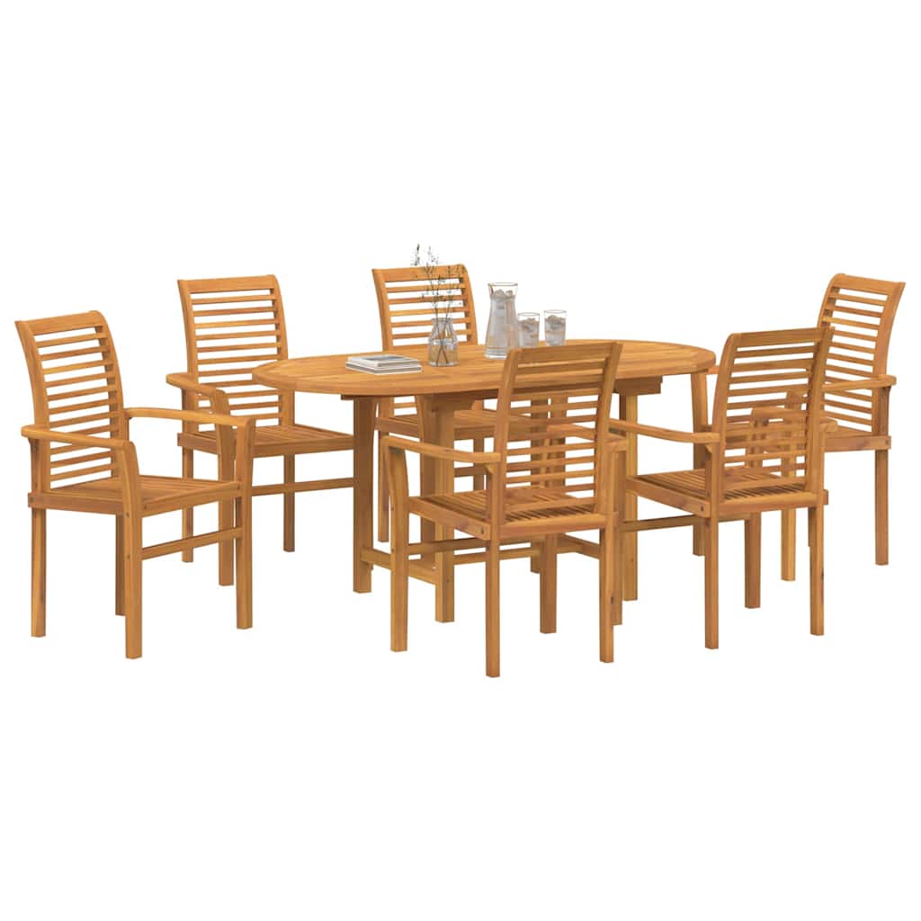 Set da Pranzo per Giardino 7 pcs Marrone Legno massello di teak - immagine 3