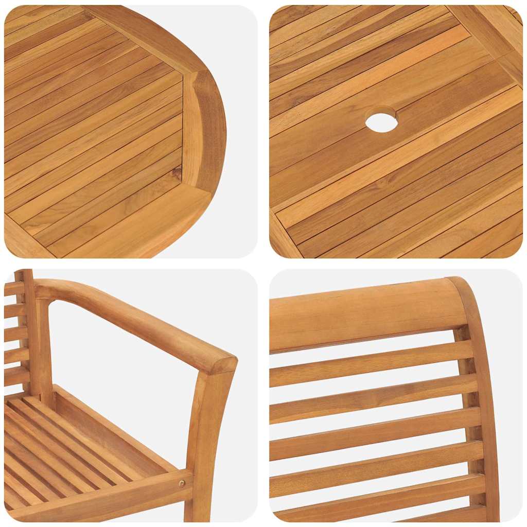 Set da Pranzo per Giardino 7 pcs Marrone Legno massello di teak - immagine 9