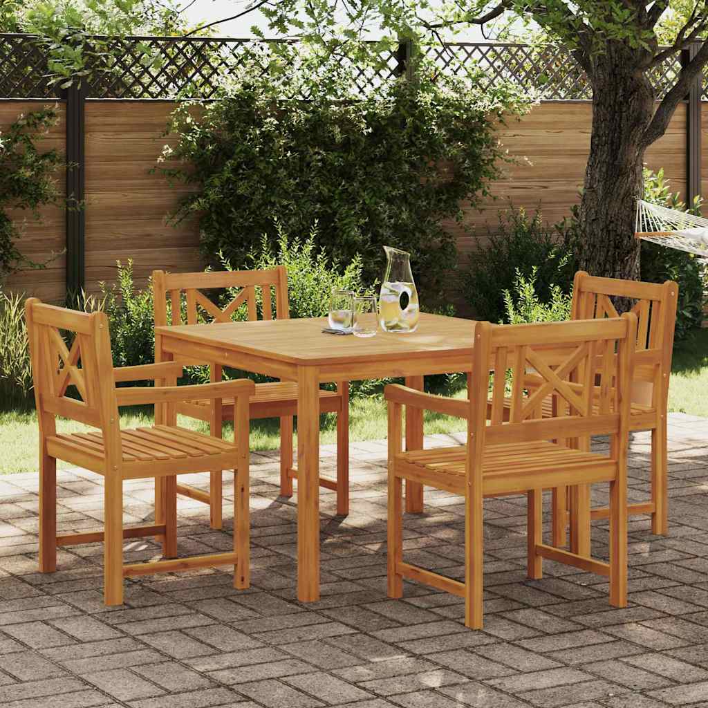 Set da Pranzo da Giardino 5 Pezzi Legno Massello di Acacia