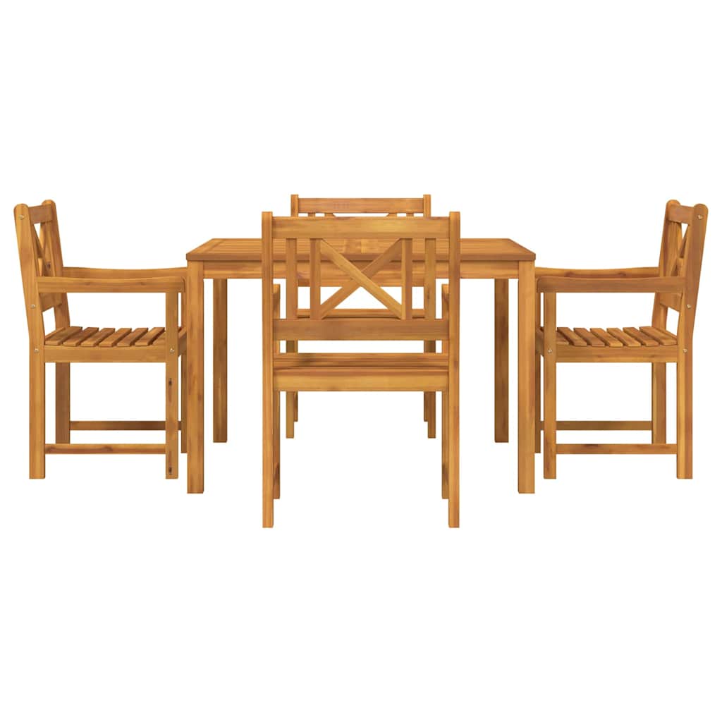 Set da Pranzo da Giardino 5 Pezzi Legno Massello di Acacia - immagine 7