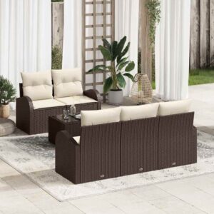 Set Divano da Giardino Nero 55 x 55 x 37 cm polyrattan