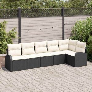 Set Divano da Giardino Marrone polyrattan