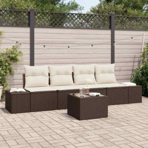 Set di divani 5 pcs Beige e Grigio Chiaro polyrattan
