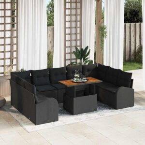 Set Divano da Giardino con cuscino 10 pcs Grigio