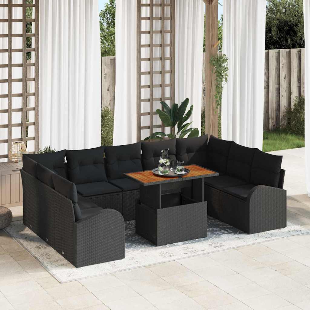 Set Divano da Giardino con cuscino 10 pcs Grigio