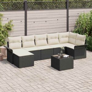 Set Divano da Giardino 7 pcs Grigio chiaro Poly Rattan