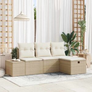 Set di divani con cuscino 4 pcs polyrattan