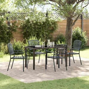 Set da Pranzo per Giardino 5 pcs Antracite Acciaio