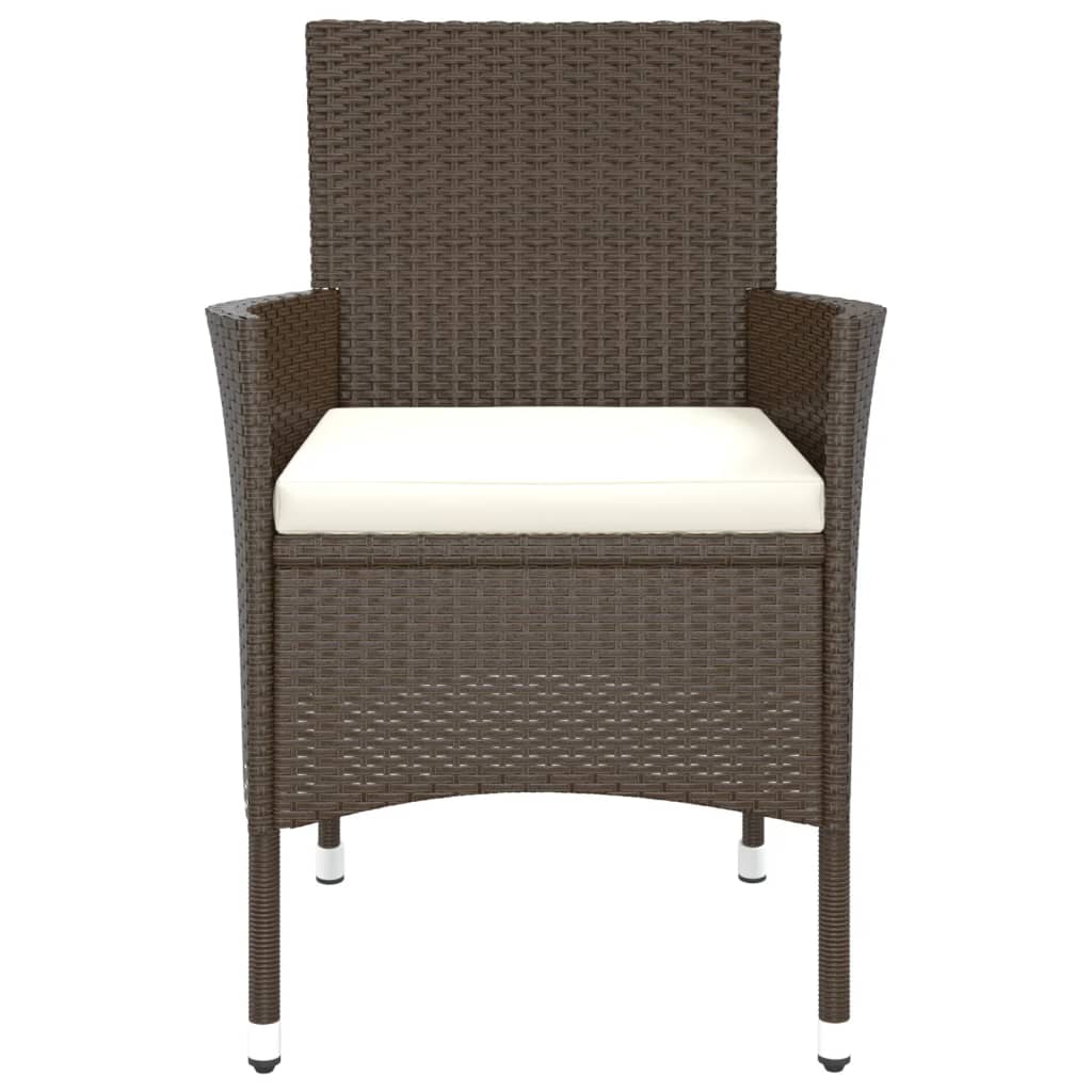 Sedie da giardino con cuscini 4 pz in polyrattan marrone (solo UK/IE/FI/NO) - immagine 4