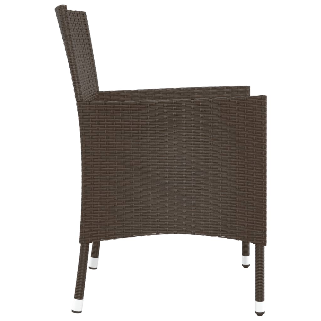 Sedie da giardino con cuscini 4 pz in polyrattan marrone (solo UK/IE/FI/NO) - immagine 5