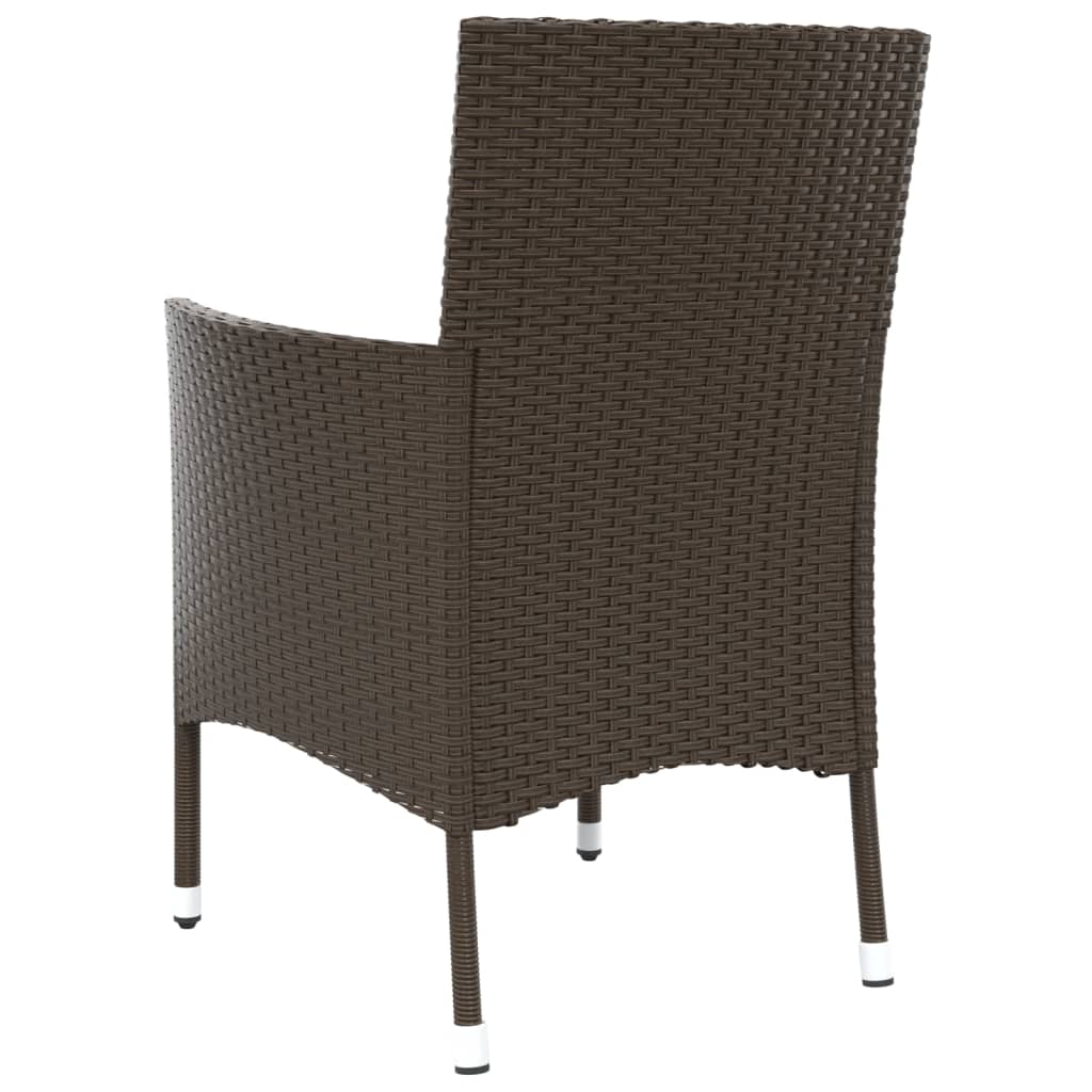 Sedie da giardino con cuscini 4 pz in polyrattan marrone (solo UK/IE/FI/NO) - immagine 6