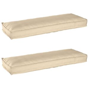 Cuscini per pallet per panca 2 pz Beige 120x40x8 cm Tessuto Oxford