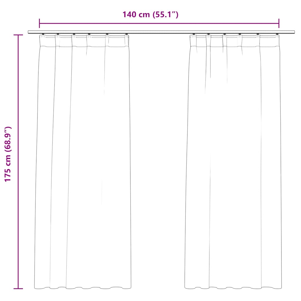 Tende Oscuranti con Ganci 2 pz Beige in Velluto 140x175 cm - immagine 6