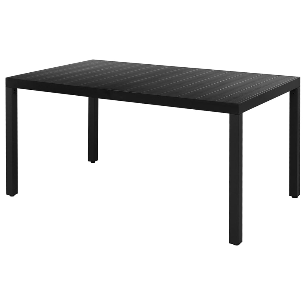 Set da Pranzo da Giardino 5 pz in Rattan PVC Nero - immagine 3