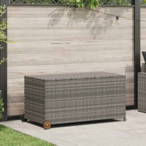 Contenitore da Giardino Grigio Chiaro 120x65x61 cm Polyrattan