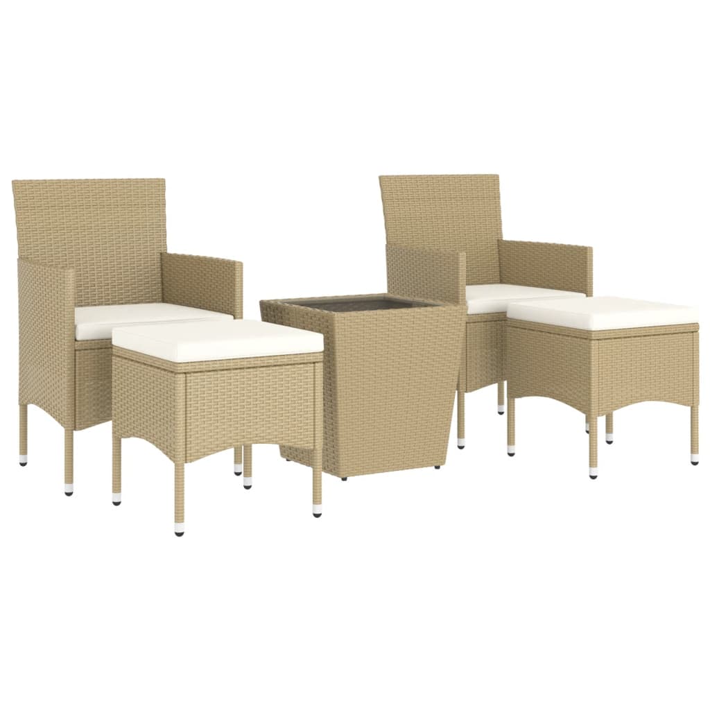 Set Bistrot Giardino 3 pz Polyrattan e Vetro Temperato Grigio - immagine 3