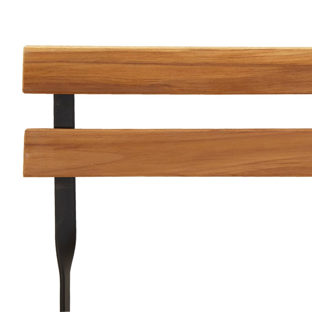 Set Bistrò Pieghevole 7pz in Legno Massello di Acacia e Acciaio - immagine 6