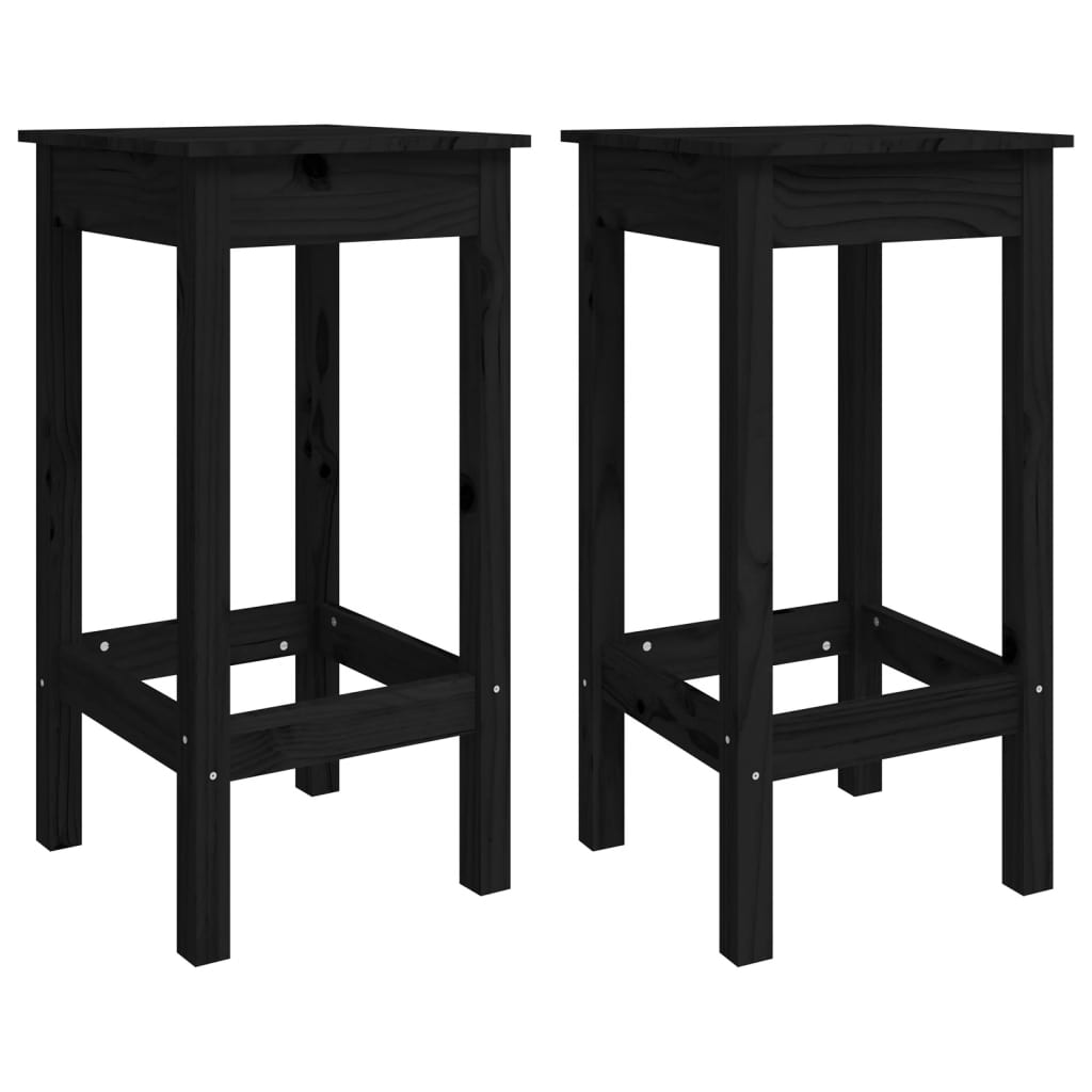 Set Bar da Giardino 3 pz Nero in Legno Massello di Pino - immagine 4