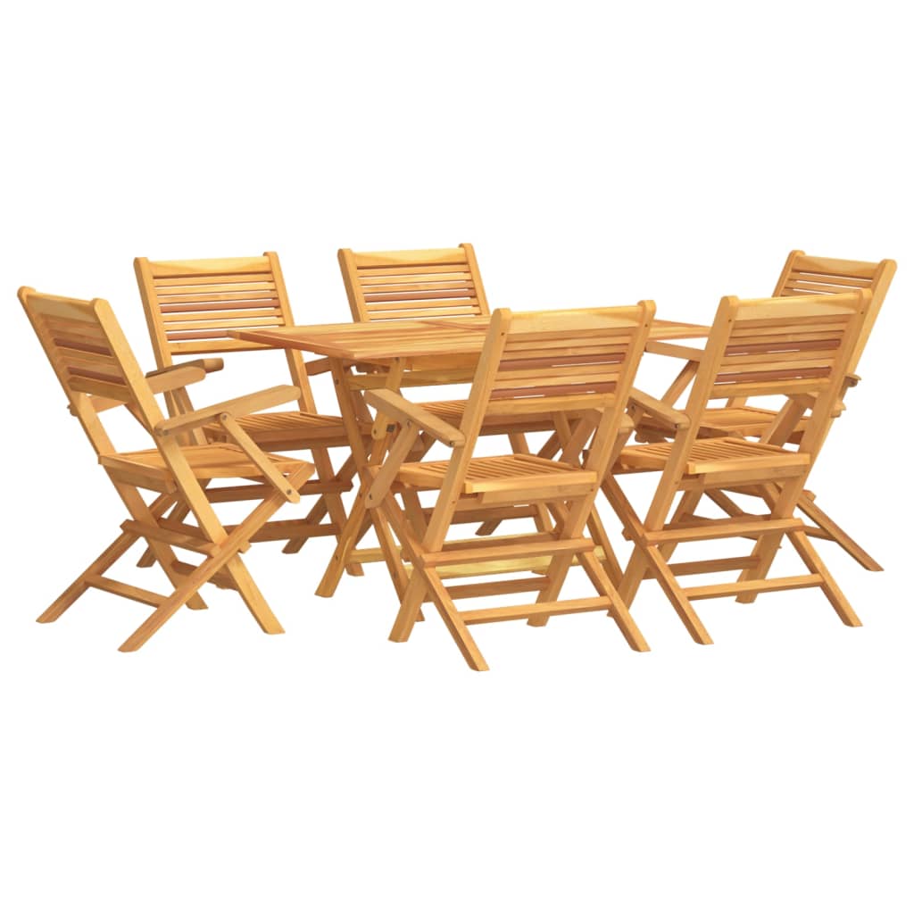 Set da Pranzo da Giardino 7 pz in Legno Massello di Teak - immagine 2