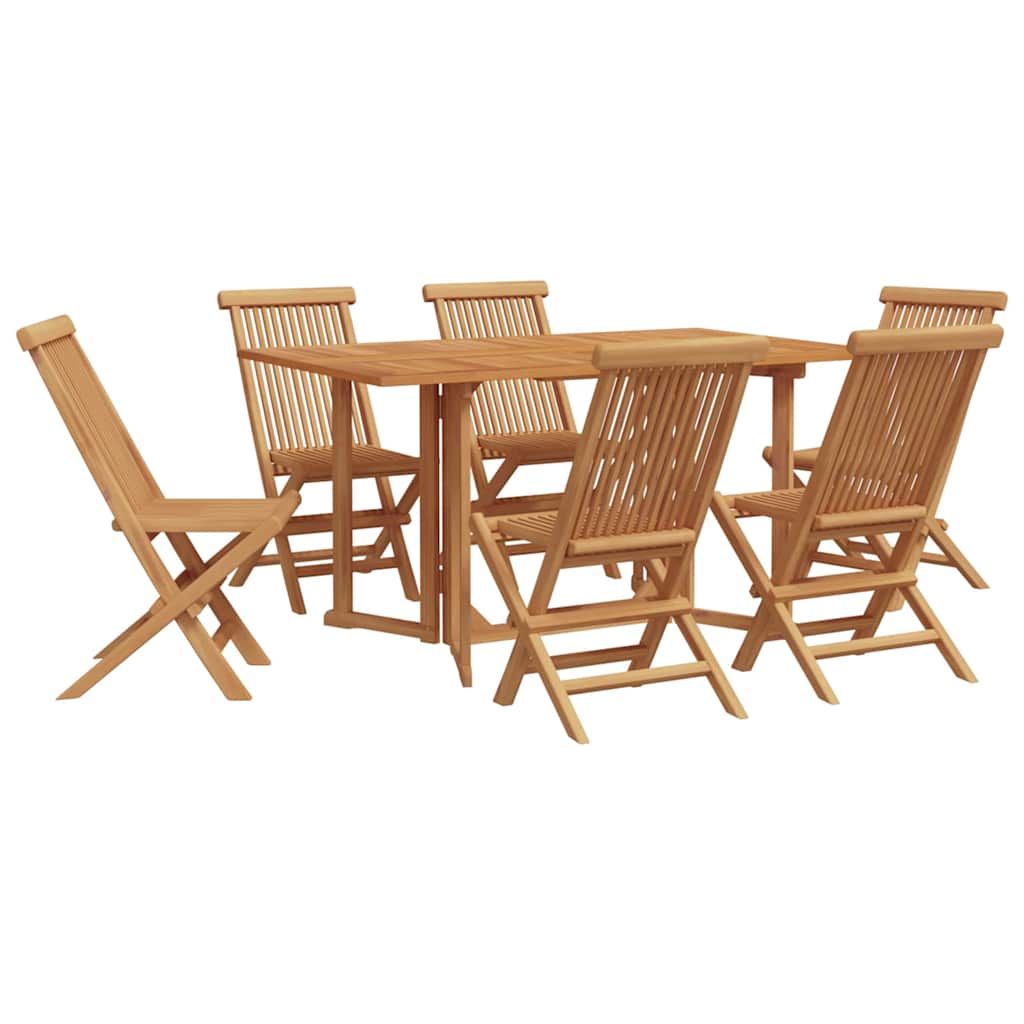 Set da Pranzo per Giardino 7 pcs Marrone 140 x 80 x 75 cm - immagine 2