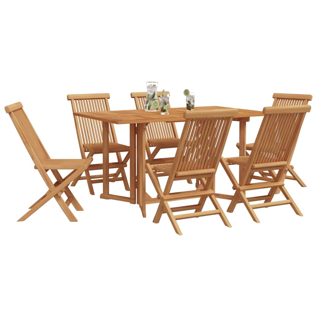 Set da Pranzo per Giardino 7 pcs Marrone 140 x 80 x 75 cm - immagine 3