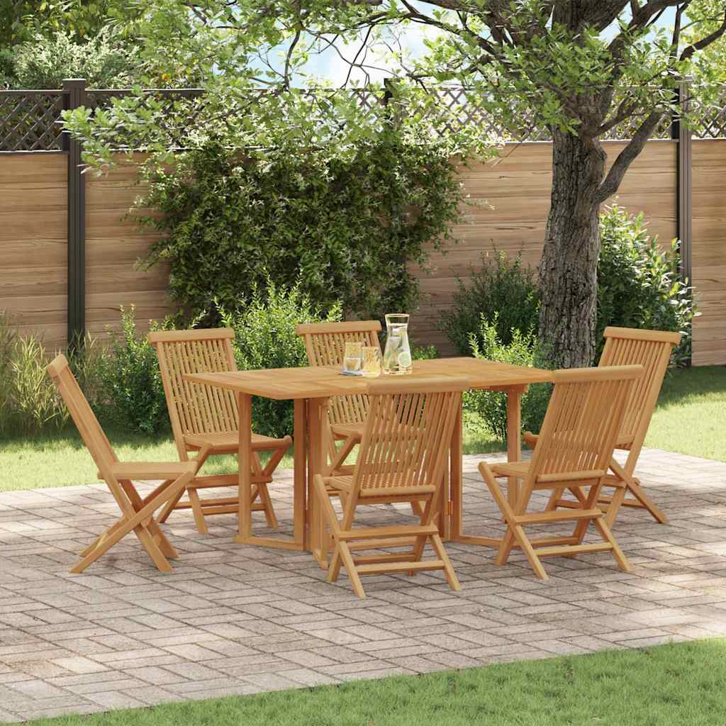 Set da Pranzo per Giardino 7 pcs Marrone 140 x 80 x 75 cm - immagine 4