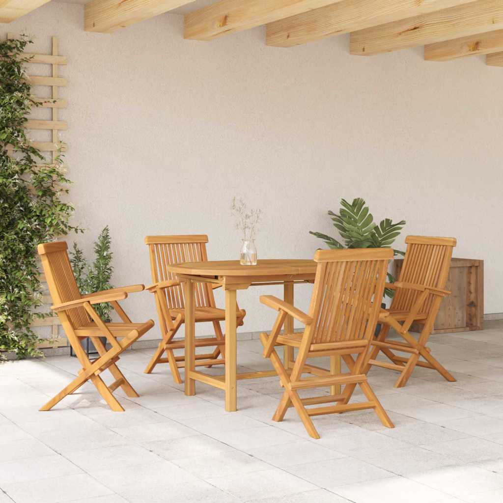 Set da Pranzo per Giardino 7 pcs Marrone Legno di teak solido - immagine 4