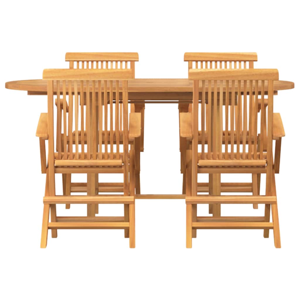 Set da Pranzo per Giardino 7 pcs Marrone Legno di teak solido - immagine 8