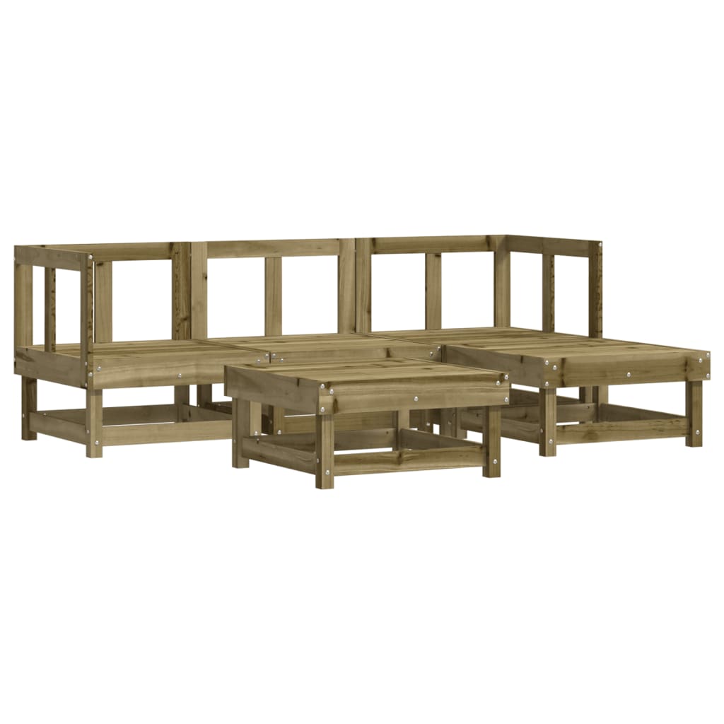 Set Divani da Giardino 5pz con Cuscini Legno Impregnato di Pino - immagine 3