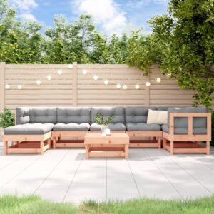 Set Divani Giardino 8 pz con Cuscini Legno Massello di Douglas