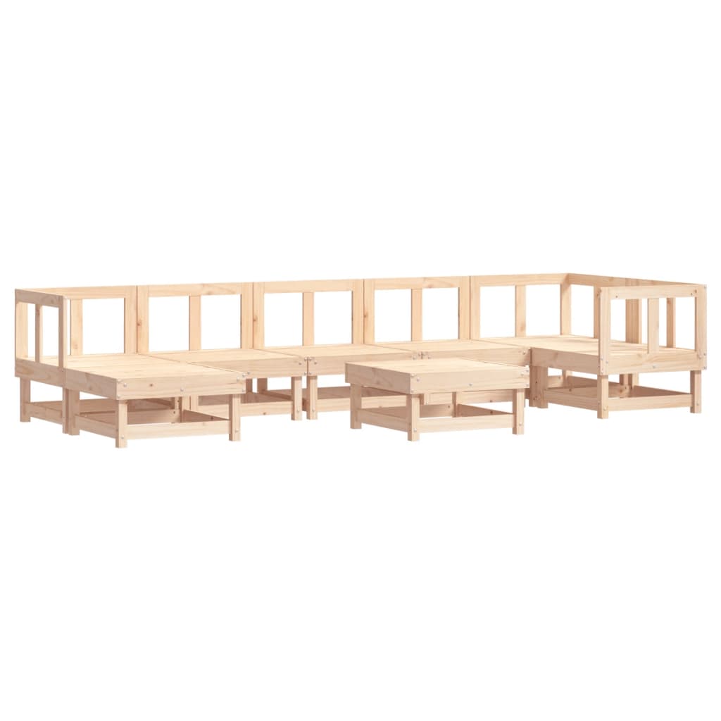 Set Salotto da Giardino 8 pz in Legno Massello di Pino - immagine 2
