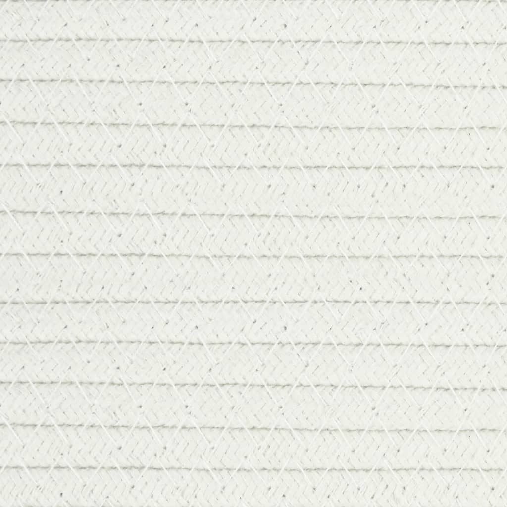 Cestino Portaoggetti Coperchio Marrone e Bianco Ø37x50cm Cotone - immagine 8