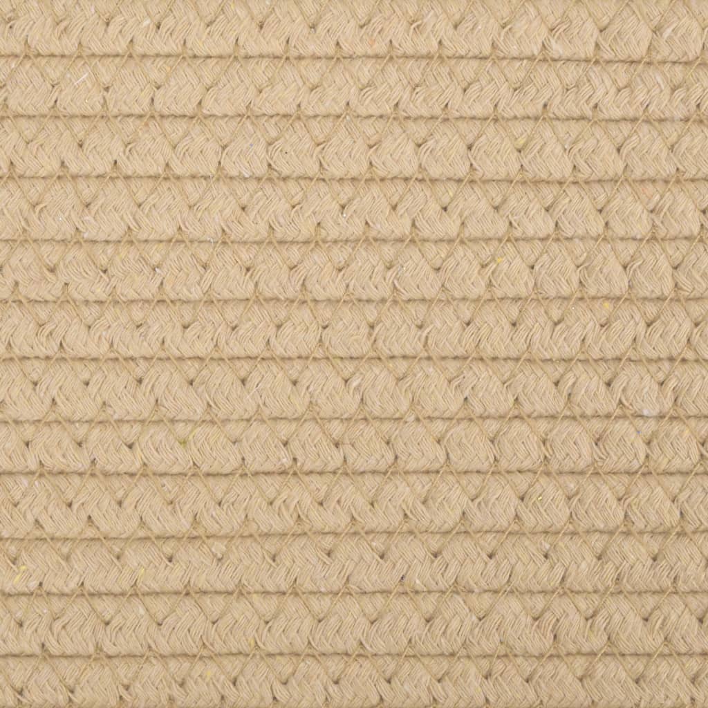 Cestino Portaoggetti Beige e Bianco Ø38x46 cm in Cotone - immagine 6
