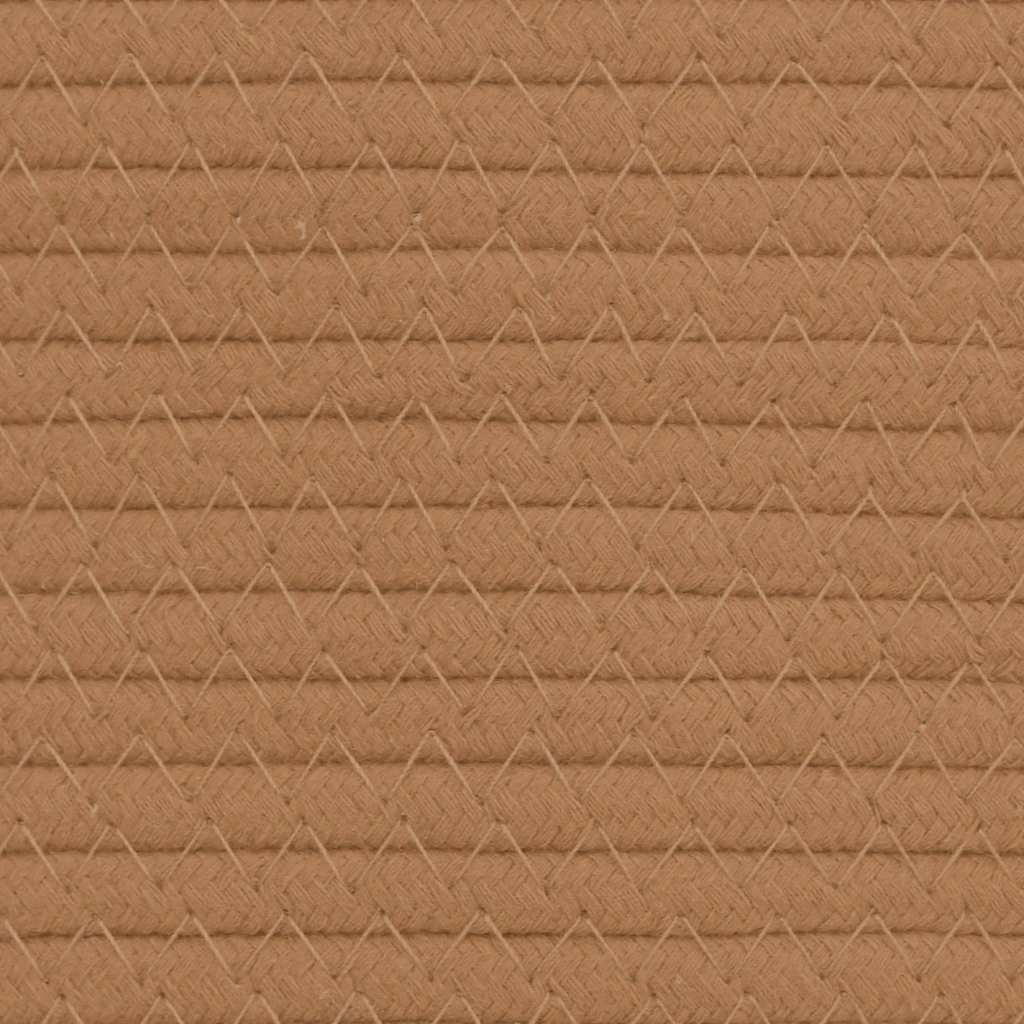 Cestino Portaoggetti Marrone Ø40x35 cm in Cotone - immagine 6