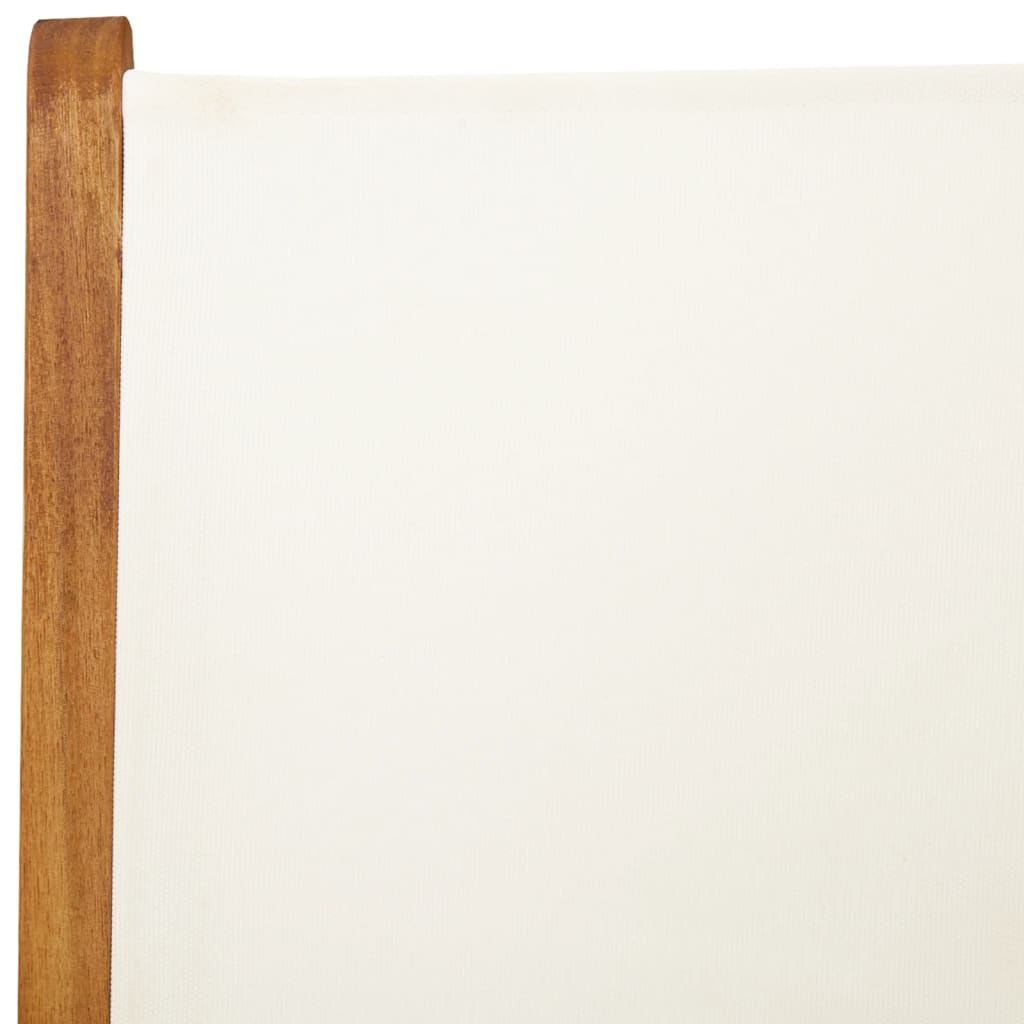 Sedie Giardino 2pz Bianco Crema Legno Massello Acacia e Tessuto - immagine 8