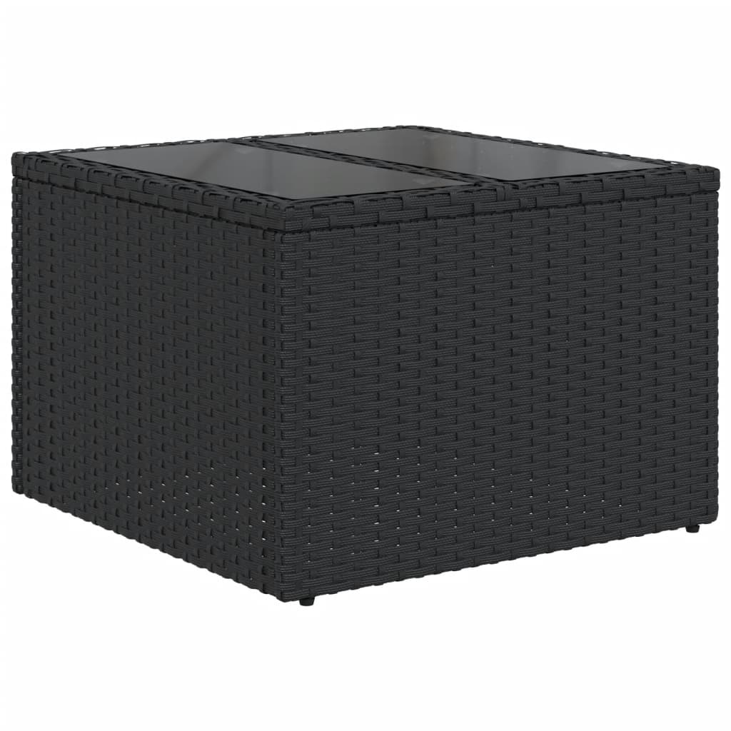 Set Divani da Giardino 10pz con Cuscini in Polyrattan Nero - immagine 3