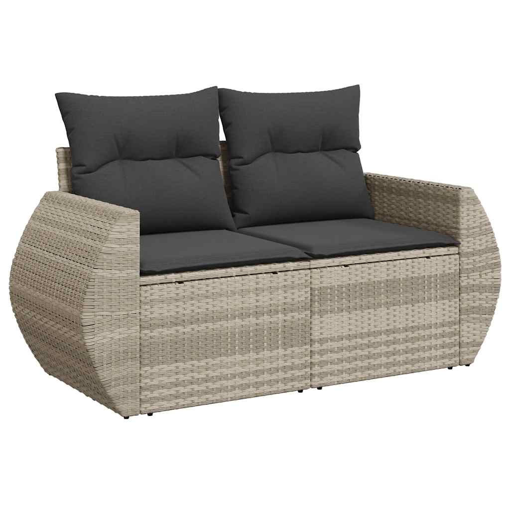 Set Divani da Giardino con Cuscini 7pz Nero Polyrattan - immagine 4