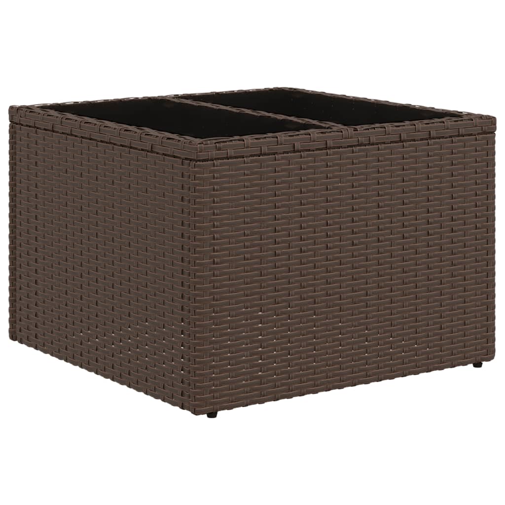 Set Divani da Giardino 10pz con Cuscini in Polyrattan Marrone - immagine 6