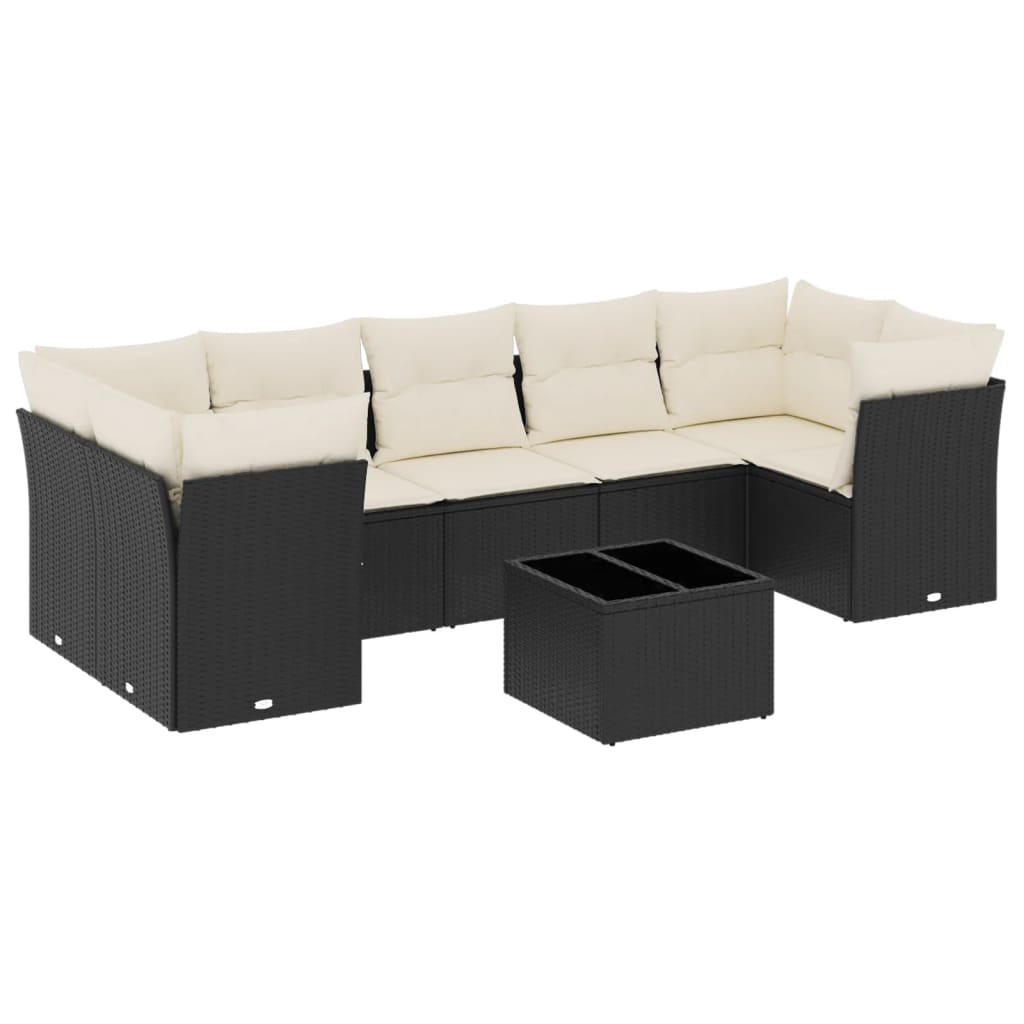 Set Divano da Giardino 8 pz con Cuscini Grigio in Polyrattan - immagine 2